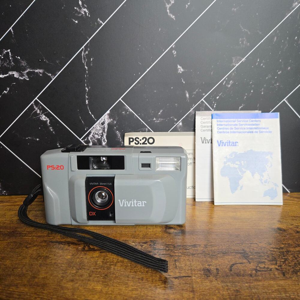 Vivitar PS:20 35mm Point & Shoot Film Camera 35mm f/5.6 Manuals Untested